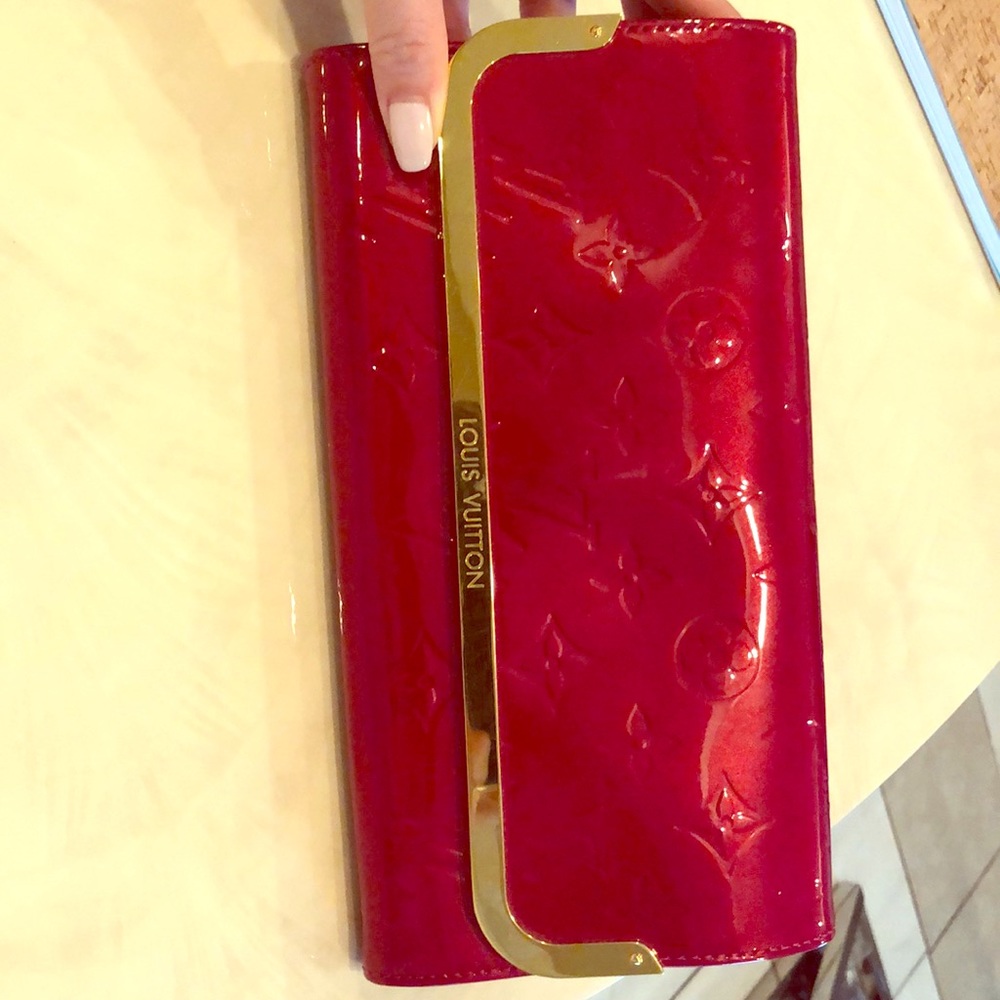 Louis Vuitton red clutch
